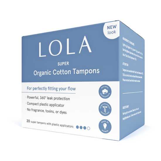 LOLA Organic Cotton Tampons w/ Applicator, Super - 20ct